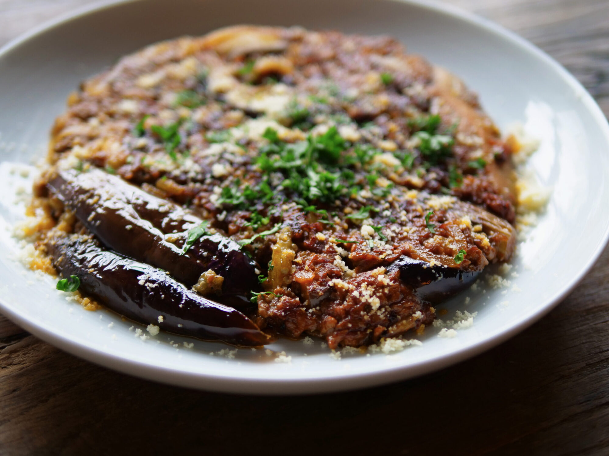 カレー風味！なすと挽肉のチーズ焼き